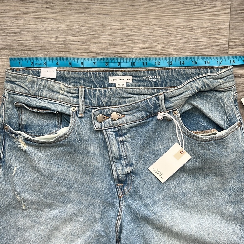 Good American Classic Blue Wide-Leg Jeans - Picture 4 of 12